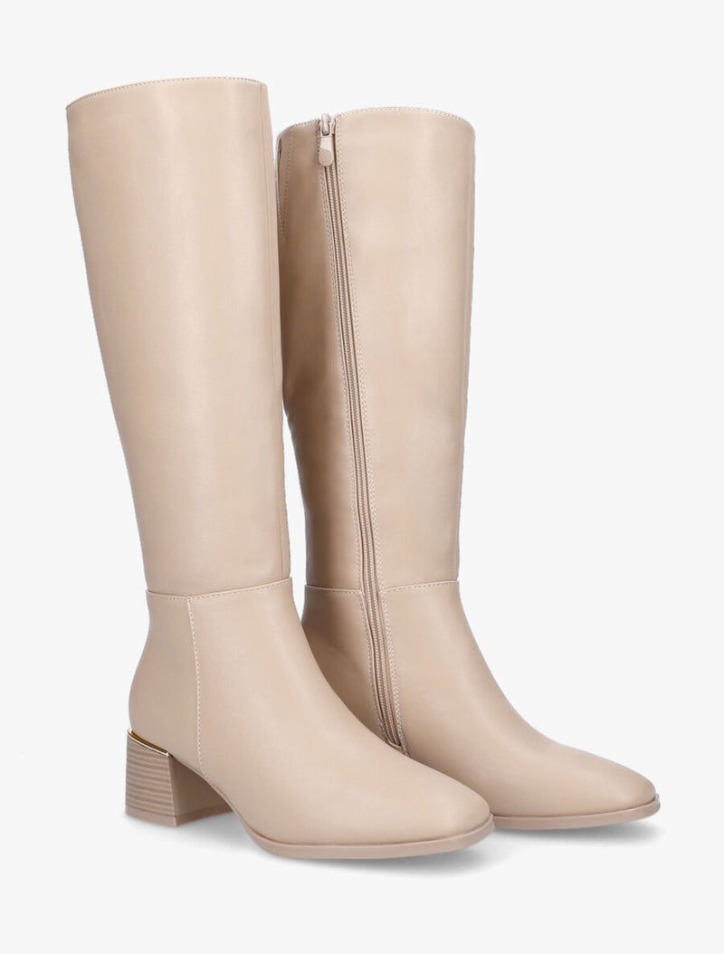 Botas mujer beige negro 36 37 38 39 40 41