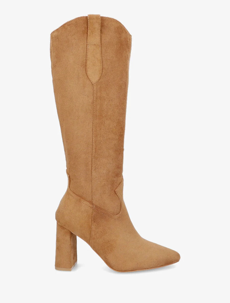 Botas mujer con tacón beige negro marrón 36 37 38 39 40 41