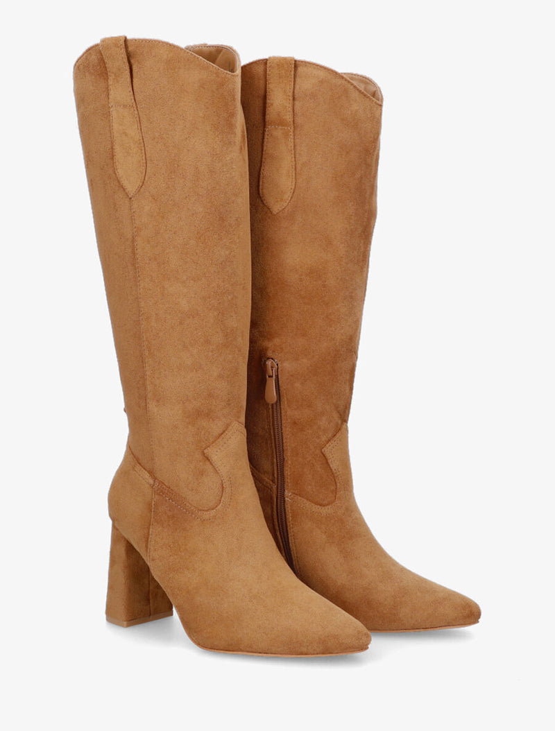 Botas mujer con tacón beige negro marrón 36 37 38 39 40 41