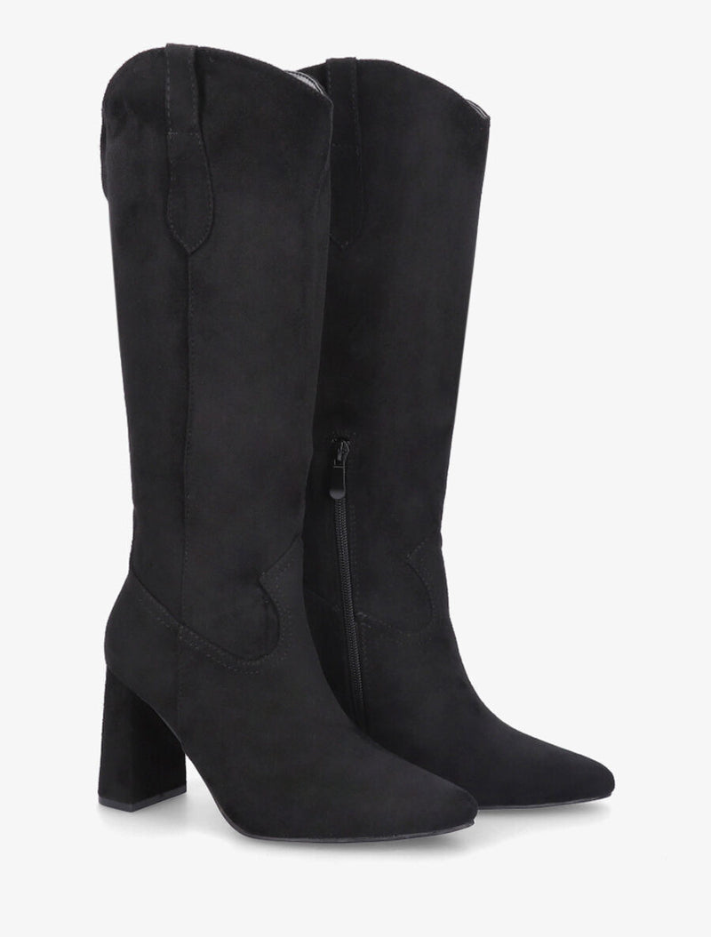 Botas mujer con tacón beige negro marrón 36 37 38 39 40 41