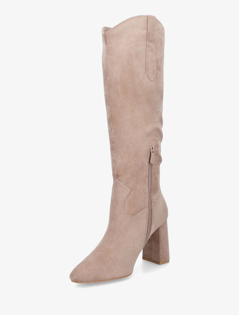 Botas mujer con tacón beige negro marrón 36 37 38 39 40 41