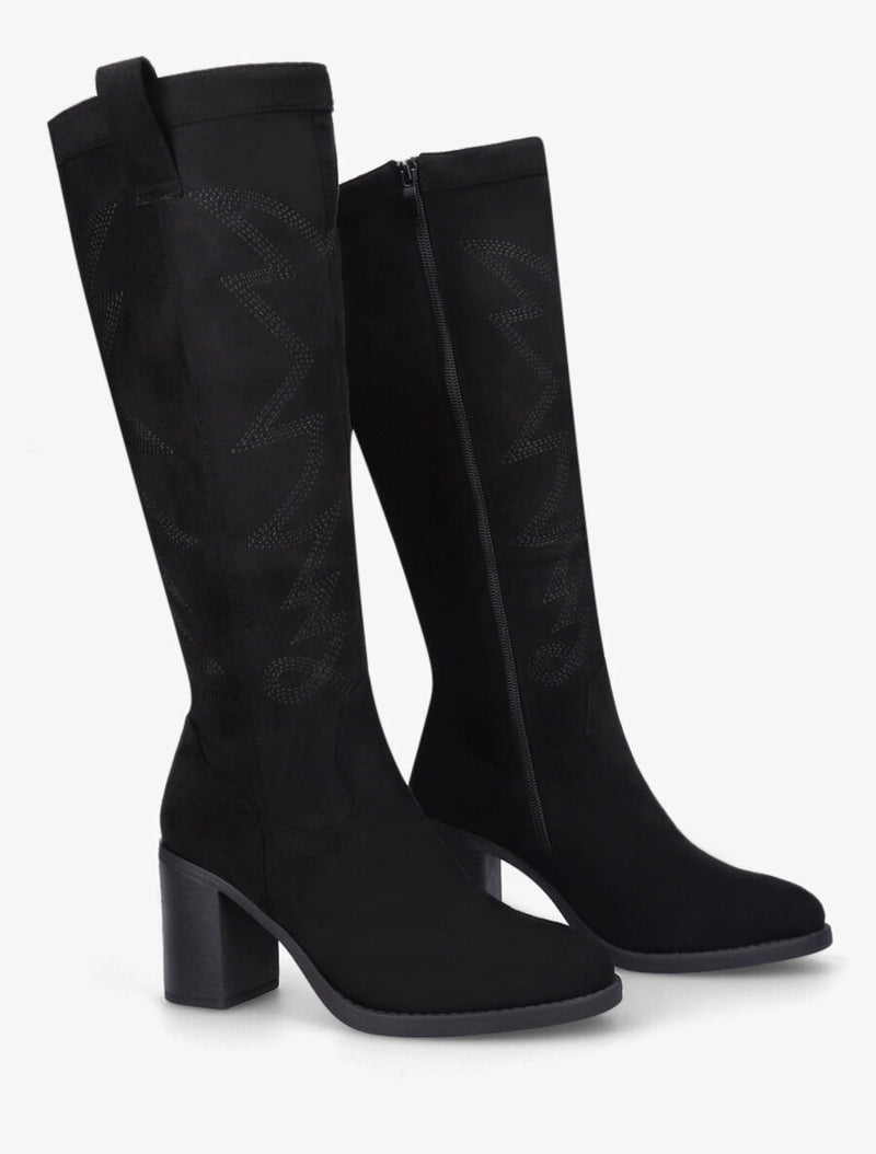 Botas mujer negro crema 36 37 38 39 40 41