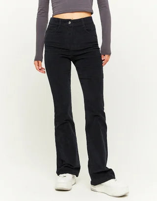 Dames spijkerbroek flare jeans grijs wit zwart xs s m l xl xxl