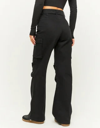 Pantalón cargo mujer negro xxs xs sml xl