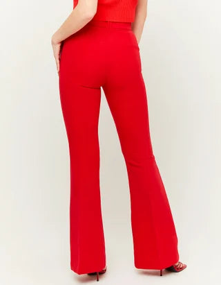 Dames broek wijde pijpen flare rood zwart xxs xs s m l xl