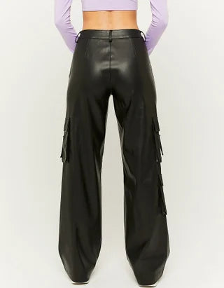 Dames broek kunstleer zwart xxs xs s m l xl