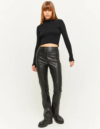 Dames broek leer zwart xxs xs s m l xl