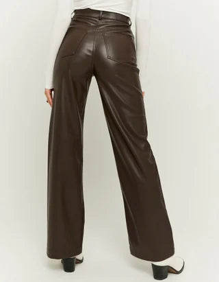 Dames broek leer bruin xxs xs s m l xl