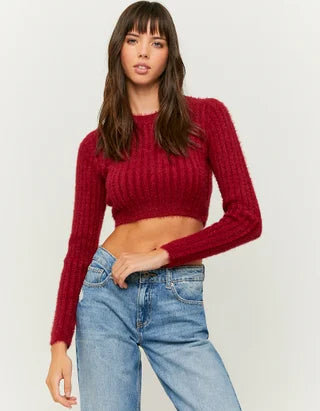 Dames trui crop top wit paars rood bordeaux groen zwart grijs blauw xxs xs s m l