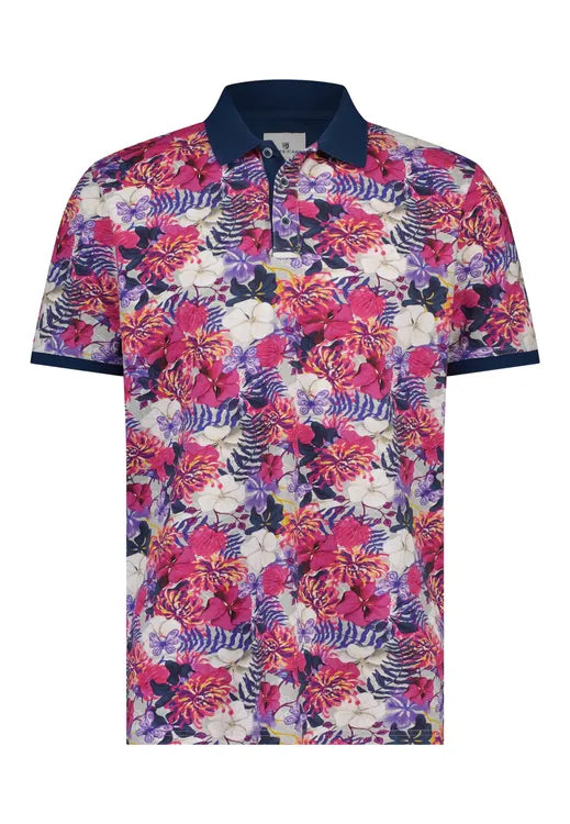 Heren poloshirt korte mouwen roze donkerblauw m l xl xxl xxxl