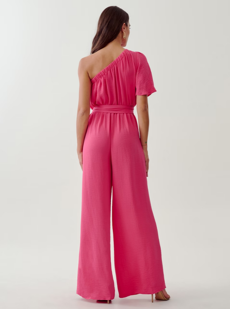 Dames jumpsuit 1 mouw roze xs s m l xl xxl xxxl