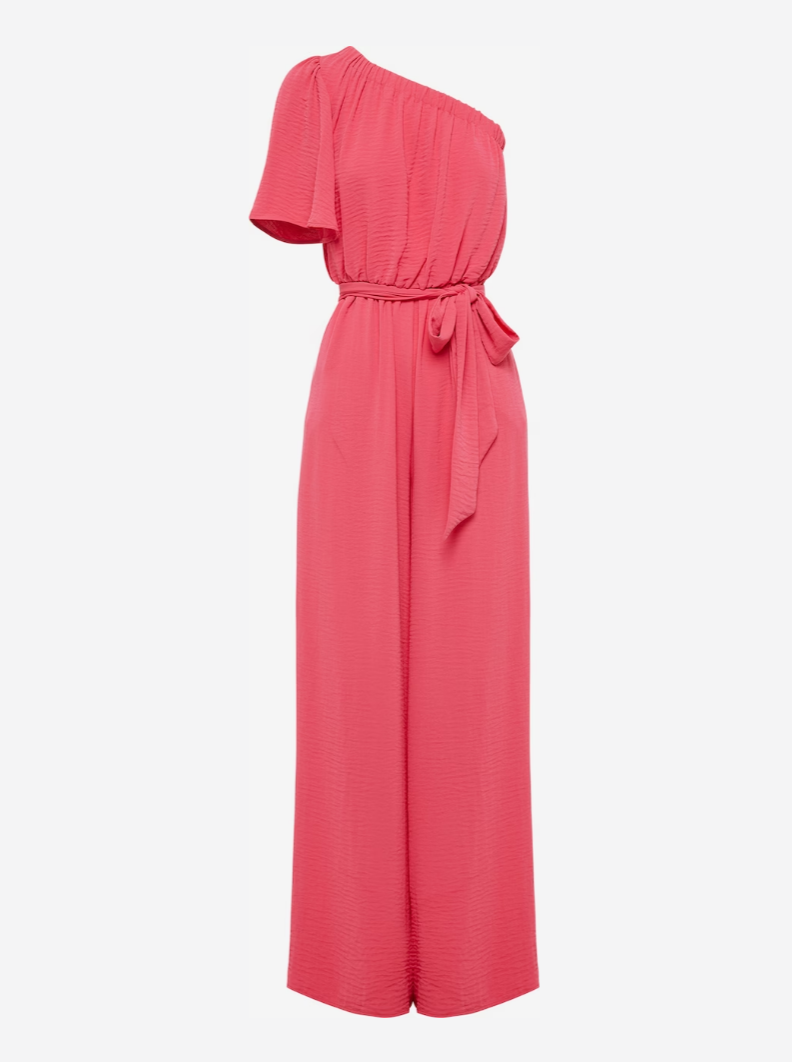 Dames jumpsuit 1 mouw roze xs s m l xl xxl xxxl