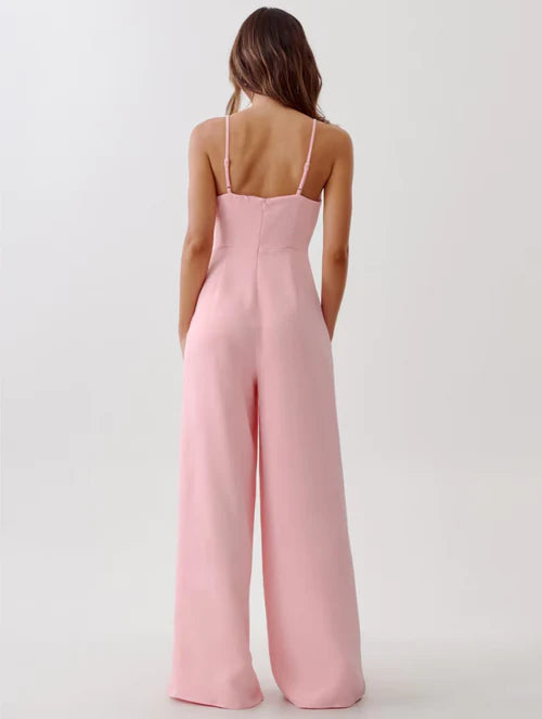 Dames jumpsuit roze s m l xl