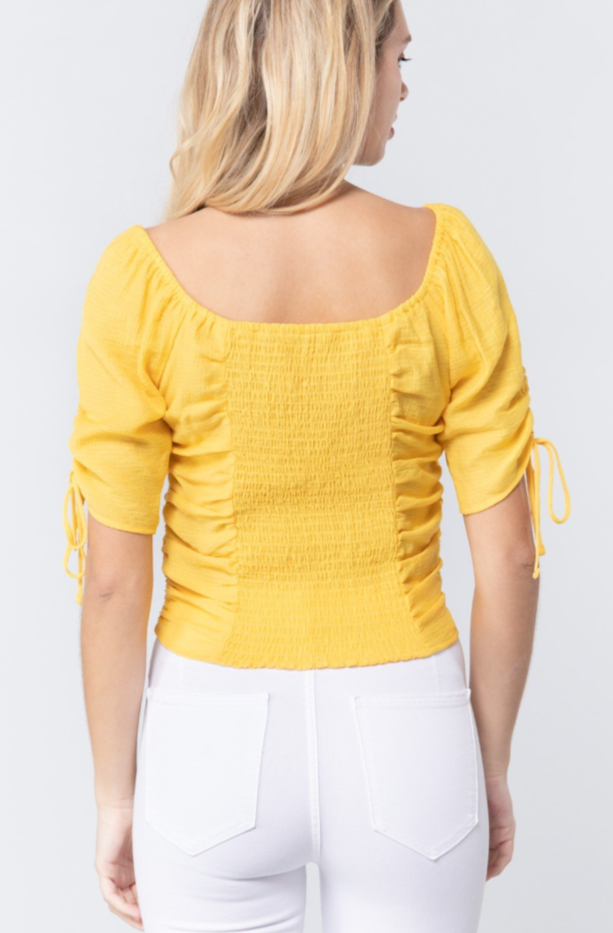 Top corto de mujer rosa azul amarillo sml