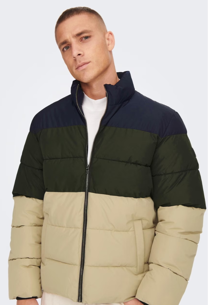 Chaqueta hombre negro beige verde oscuro marrón claro verde xs sml xl xxl