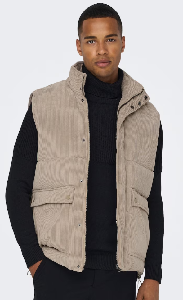 Heren bodywarmer jas bruin beige s m l xl xxl