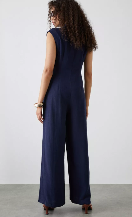 Dames jumpsuit wit navy xs s m l xl xxl xxxl