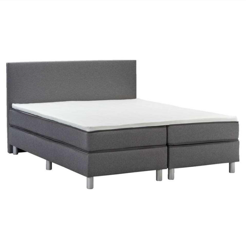 Cama doble con somier gris oscuro 160x200