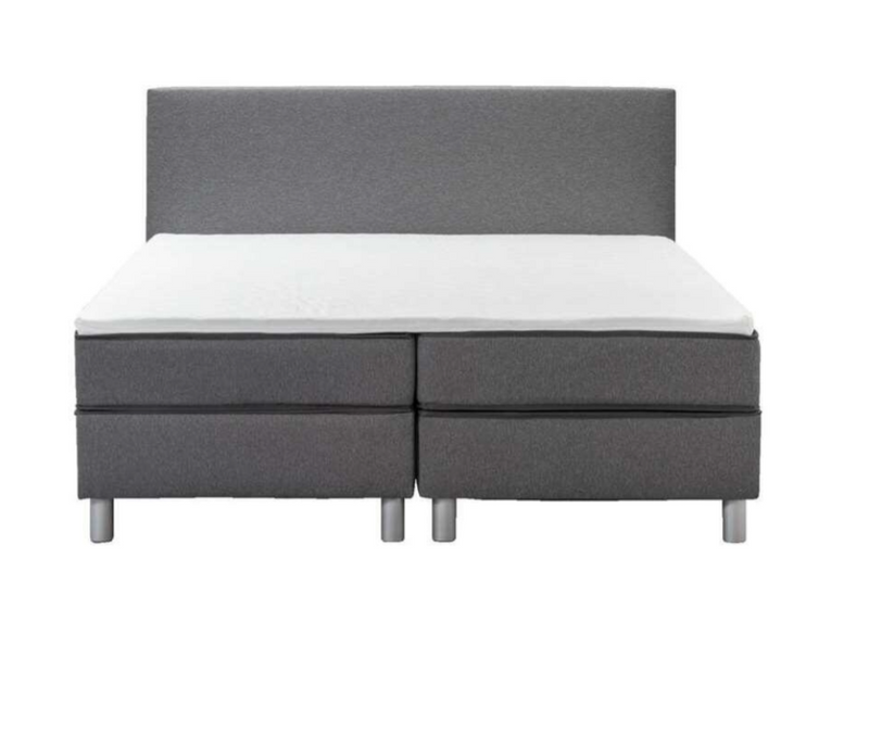 Cama doble con somier gris oscuro 160x200