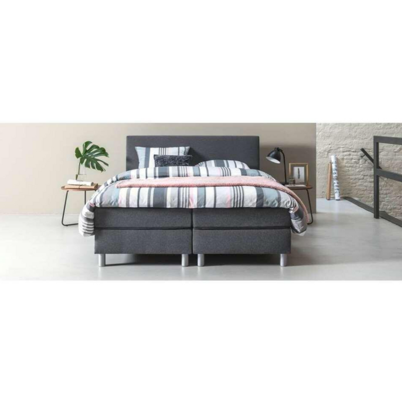 Boxspring tweepersoonsbed donkergrijs 160x200 cm