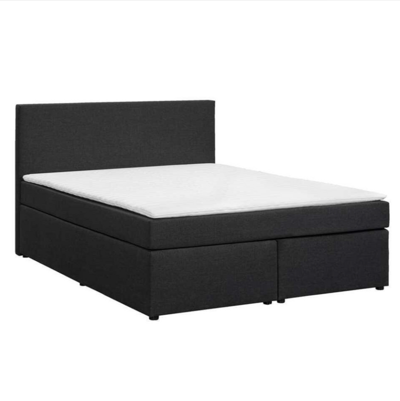 Boxspring tweepersoonsbed stof antraciet 140x200 cm