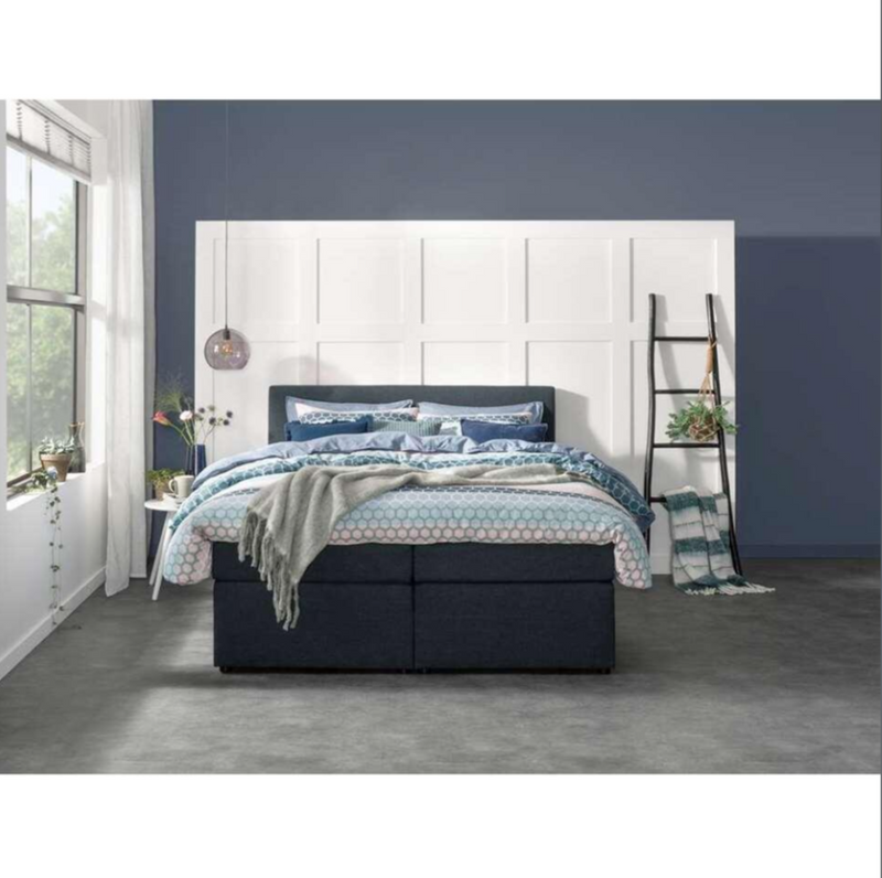 Boxspring tweepersoonsbed stof antraciet 180x200 cm