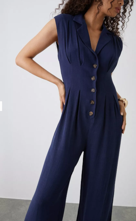 Dames jumpsuit wit donkerblauw xs s m l xl xxl xxxl