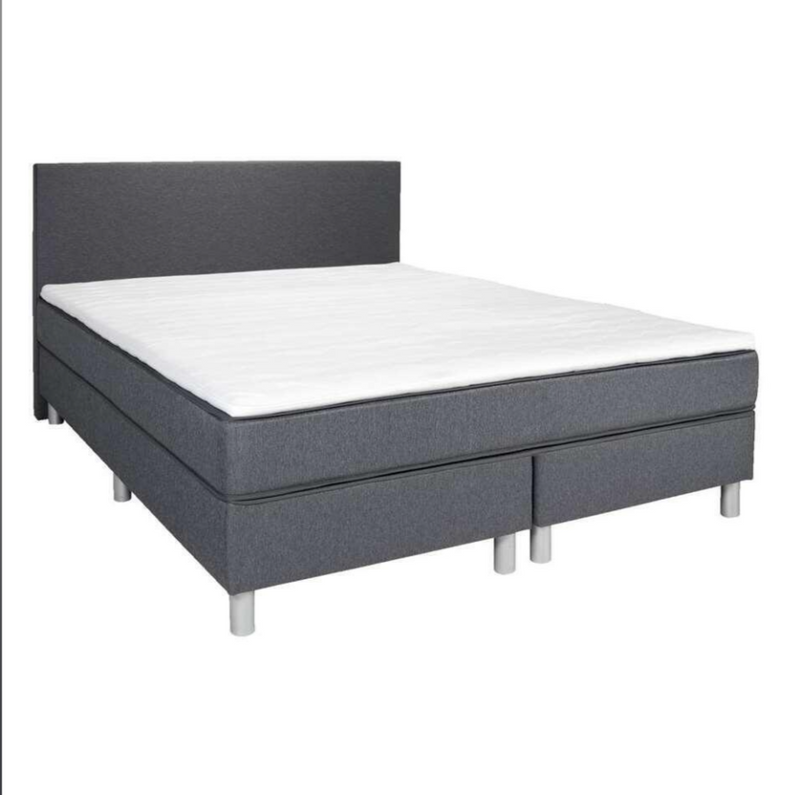 Boxspring tweepersoonsbed donkergrijs 140x200 cm