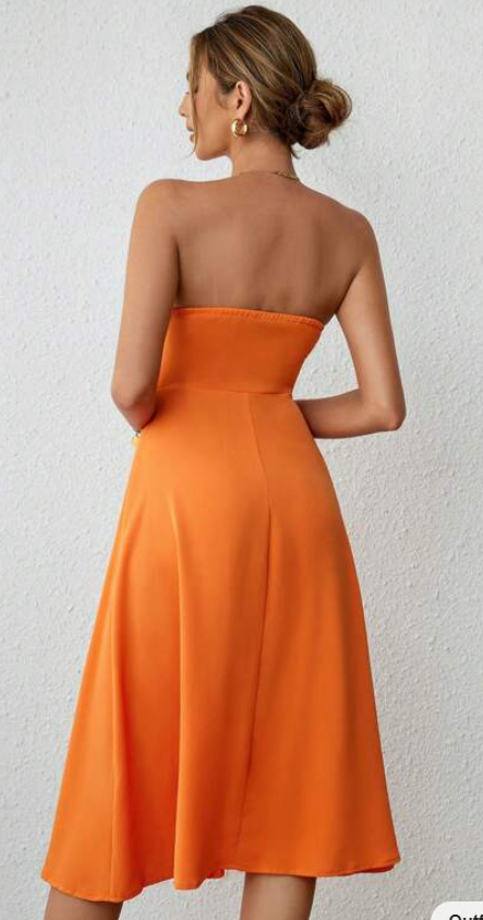 Vestido de mujer naranja xs sml xl