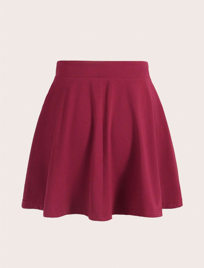 Falda de mujer burdeos rojo xs sml