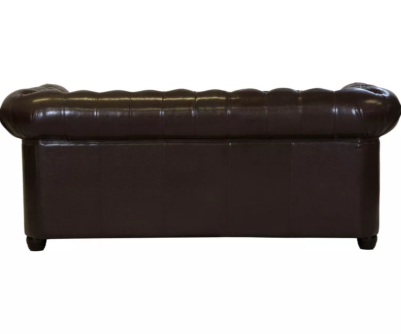 Tweezitsbank chesterfield stijl leer bruin zwart donkerbruin Antraciet Breedte 148 cm Diepte 86 cm Hoogte 72 cm Zithoogte 45 cm