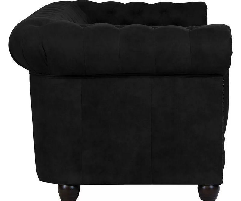 Tweezitsbank chesterfield stijl leer bruin zwart donkerbruin Antraciet Breedte 148 cm Diepte 86 cm Hoogte 72 cm Zithoogte 45 cm