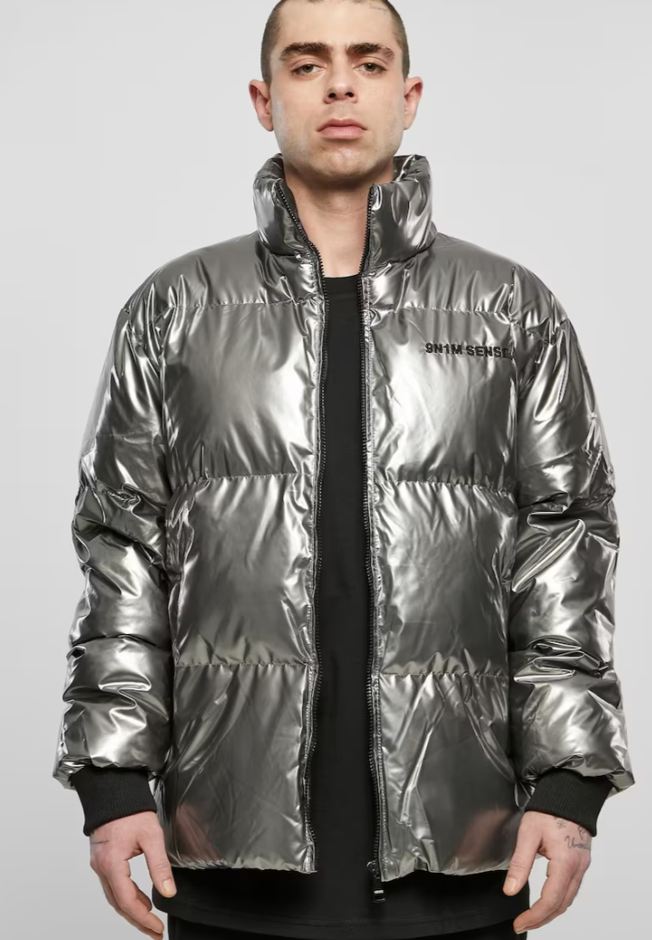 Chaqueta hombre negro plata sml xl xxl