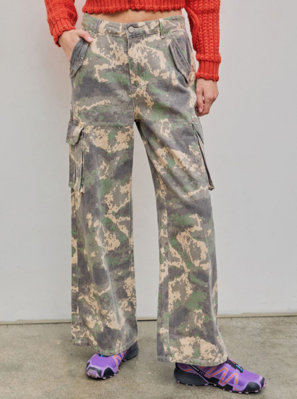 Dames spijkerbroek jeans leger camouflage groen xxs xs s m l xl