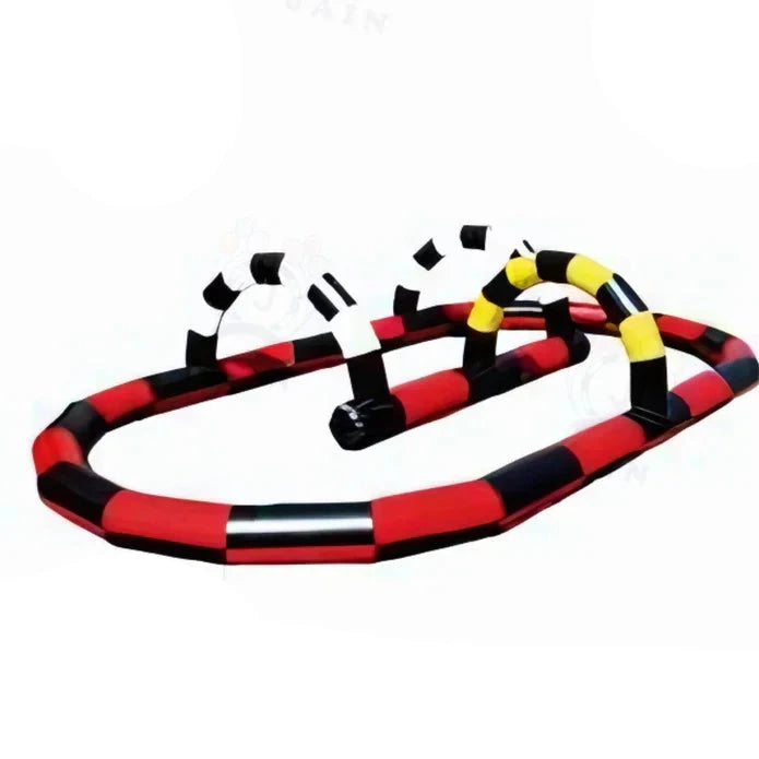 PVC opblaasbare outdoor luchtbaan racebaan go-kart botsauto's zwart 6x5x2 meters