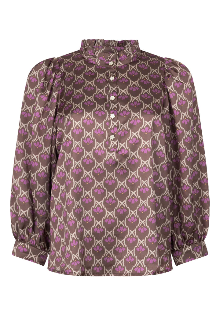 Blusa mujer violeta beige marrón xs sml xl xxl