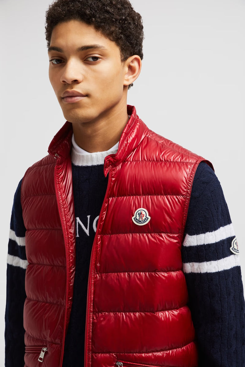 Moncler men's bodywarmer red darkbrown darkgray s m l xl xxl