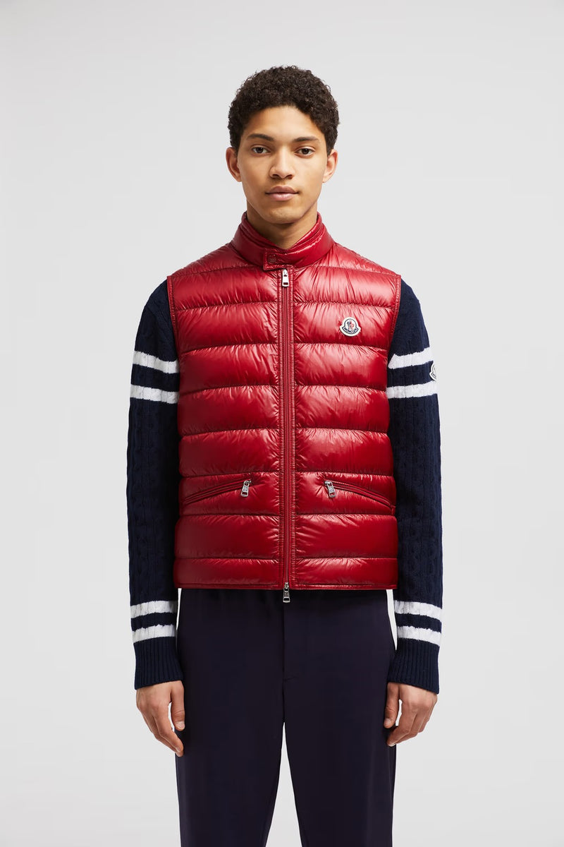 Moncler men's bodywarmer red darkbrown darkgray s m l xl xxl