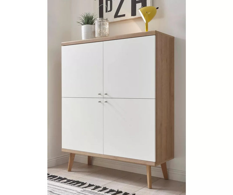 Dressoir wandmeubel modern wit Breedte 107 cm Diepte 40 cm Hoogte 134 cm