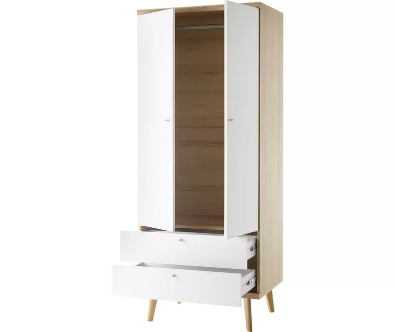 Armario moderno roble blanco Ancho 80 cm Fondo 56 cm Alto 197 cm