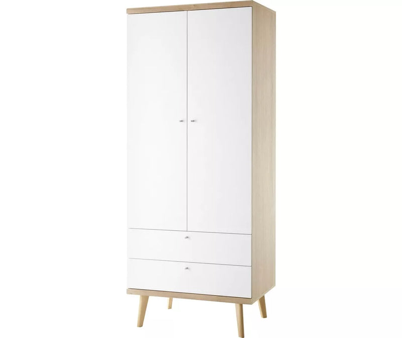 Kledingkast modern wit eiken Breedte 80 cm Diepte 56 cm Hoogte 197 cm