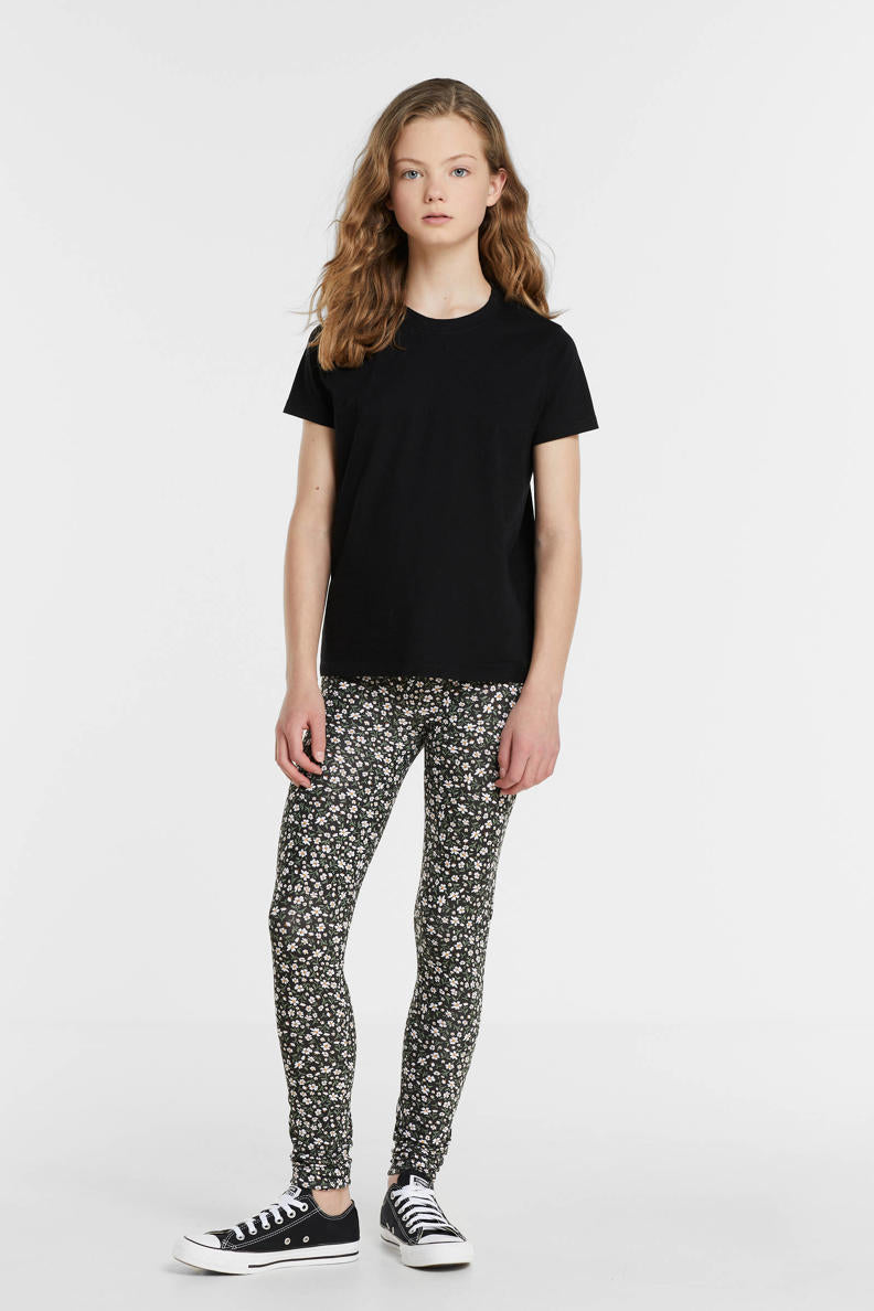 Leggings niña estampado floral negro 98 104 110 116 122 128 134 140 146 152 158 164