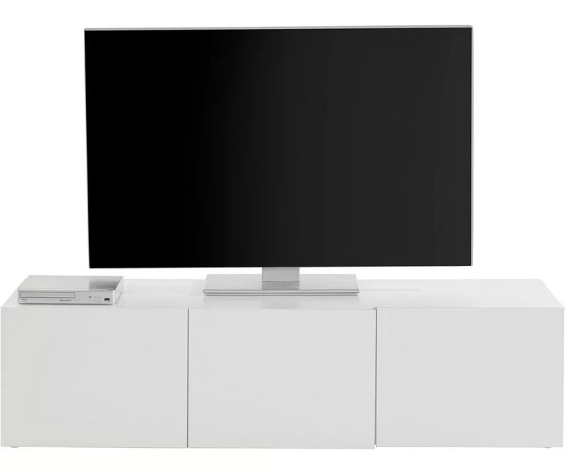 Mueble TV mueble alto blanco Ancho 139 cm Fondo 35 cm Alto 35 cm