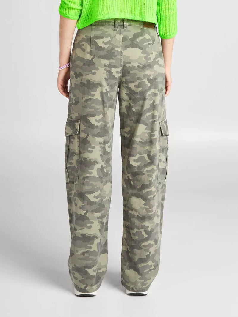 Dames lange broek wijde pijpen camouflage  xxs xs s m