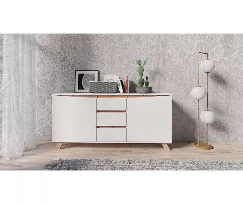 Dressoir wandmeubel modern wit Breedte 160 cm Diepte 38 cm Hoogte 76 cm