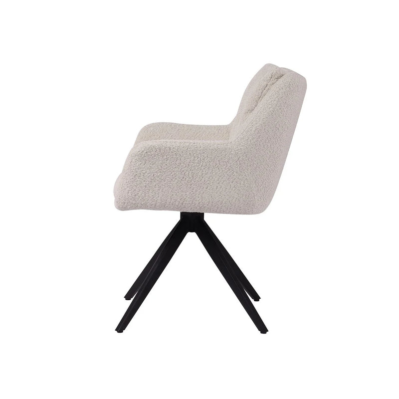 Fauteuil wit met 360° rotatiefunctie 66x65,50x84,50cm