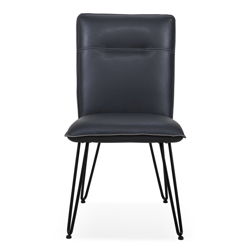 Side chair zwart leer 64x48x91 cm