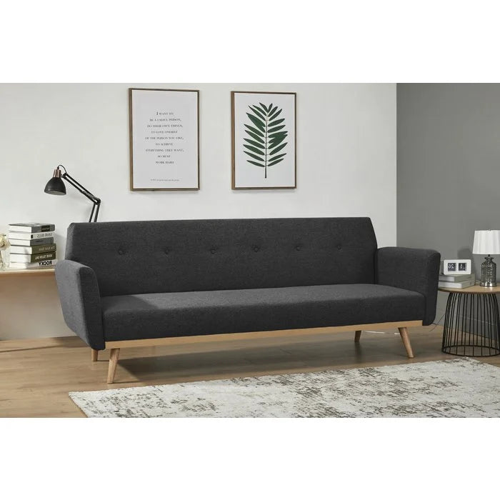 Conjunto de sofás sofá cama negro ancho 205cm alto 79cm