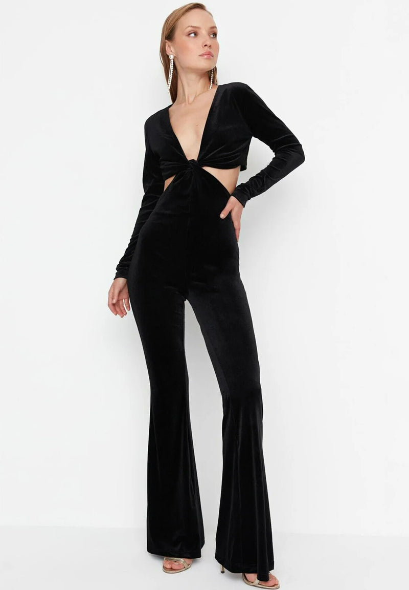 Dames jumpsuit zwart xs s m l xl