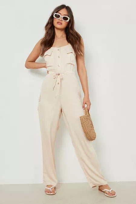 Dames jumpsuit beige xs